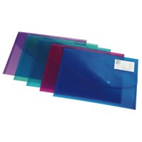Rapesco ID Popper Wallet A4 Bright Transparent Colours (Pack 5) - 0700 - NWT FM SOLUTIONS - YOUR CATERING WHOLESALER