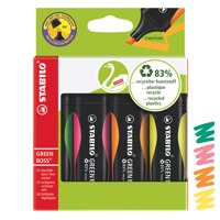 STABILO GREEN BOSS Highlighter Pen Chisel tip 2-5mm Line Assorted Colours (Pack 4) 6070/4 - NWT FM SOLUTIONS - YOUR CATERING WHOLESALER