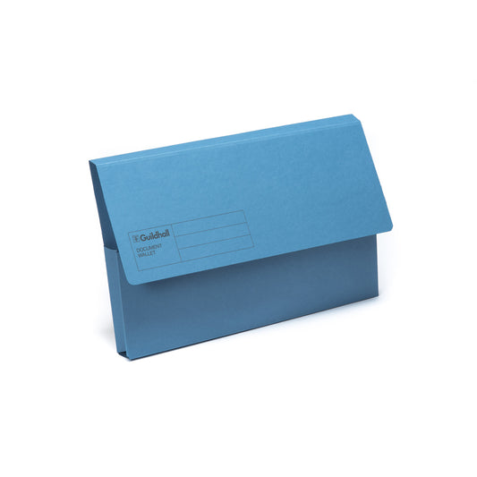 Guildhall Blue Angel Document Wallet Manilla Foolscap Half Flap 285gsm Blue (Pack 50) - GDW1-BLUZ - NWT FM SOLUTIONS - YOUR CATERING WHOLESALER