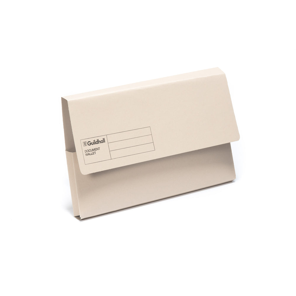 Guildhall Blue Angel Document Wallet Manilla Foolscap Half Flap 285gsm Buff (Pack 50) - GDW1-BUFZ - NWT FM SOLUTIONS - YOUR CATERING WHOLESALER