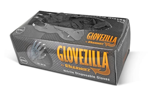 Glovezilla Black Powder Free Extra Large Nitrile Gloves Pack 100's - NWT FM SOLUTIONS - YOUR CATERING WHOLESALER