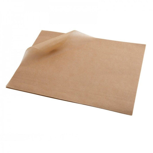 Greaseproof Plain Brown Paper 250x200mm Pack 100's - NWT FM SOLUTIONS - YOUR CATERING WHOLESALER