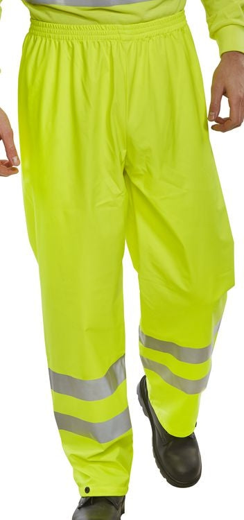 Beeswift High Visibility 2XL Yellow Overtrousers - NWT FM SOLUTIONS - YOUR CATERING WHOLESALER