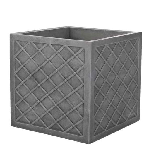 Lazio Pewter Small 32cm Square Planter {GN697} - NWT FM SOLUTIONS - YOUR CATERING WHOLESALER