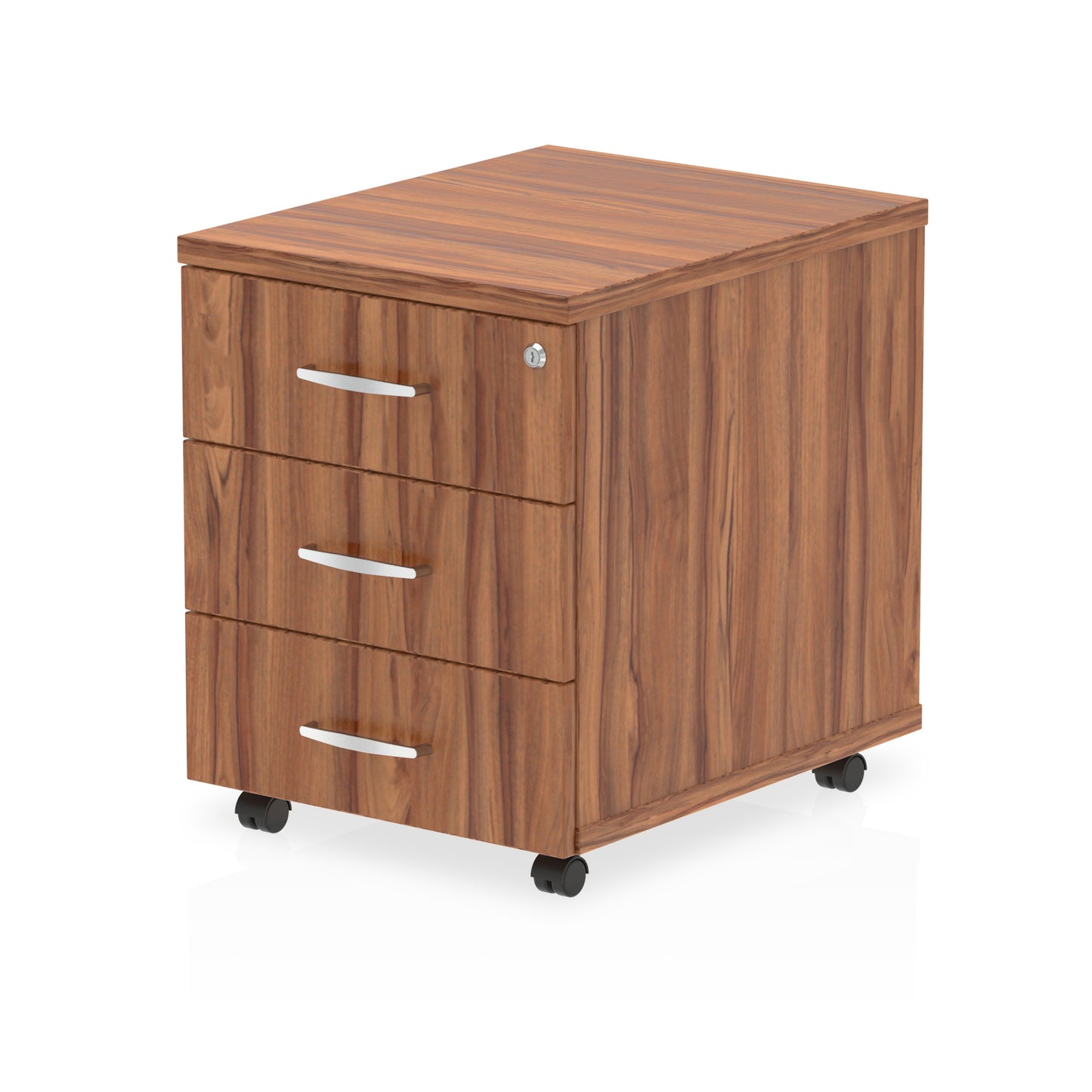 Dynamic Impulse 3 Drawer Mobile Pedestal Walnut I000125 - NWT FM SOLUTIONS - YOUR CATERING WHOLESALER