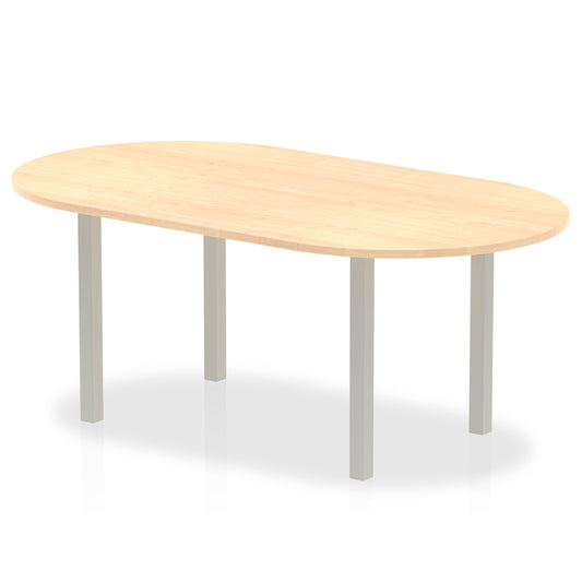 Dynamic Impulse 1800mm Boardroom Table Maple Top Silver Post Leg I000263 - NWT FM SOLUTIONS - YOUR CATERING WHOLESALER