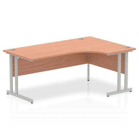 Impulse 1800mm Right Crescent Desk Beech Top Silver Cantilever Leg I000302 - NWT FM SOLUTIONS - YOUR CATERING WHOLESALER