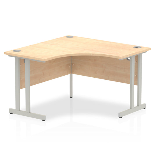 Dynamic Impulse 1200mm Corner Desk Maple Top Silver Cantilever Leg I000362 - NWT FM SOLUTIONS - YOUR CATERING WHOLESALER