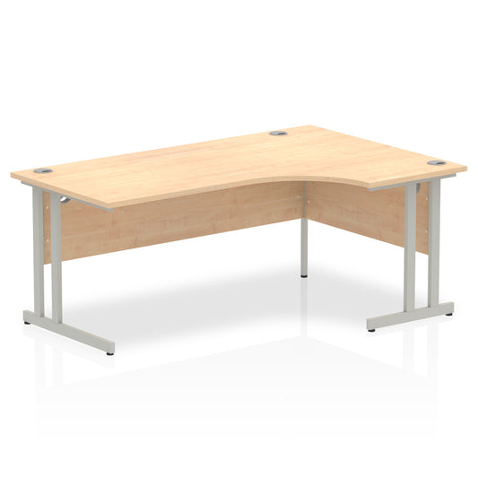 Dynamic Impulse 1800mm Right Crescent Desk Maple Top Silver Cantilever Leg I000368 - NWT FM SOLUTIONS - YOUR CATERING WHOLESALER