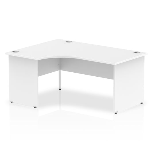 Impulse 1600mm Left Crescent Desk White Top Panel End Leg I000409 - NWT FM SOLUTIONS - YOUR CATERING WHOLESALER
