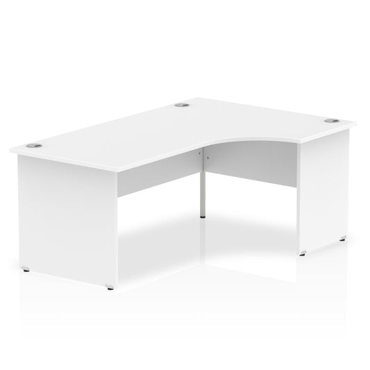 Impulse 1800mm Right Crescent Desk White Top Panel End Leg I000412 - NWT FM SOLUTIONS - YOUR CATERING WHOLESALER