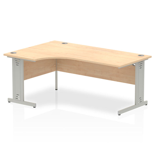 Dynamic Impulse 1800mm Left Crescent Desk Maple Top Silver Cable Managed Leg I000531 - NWT FM SOLUTIONS - YOUR CATERING WHOLESALER