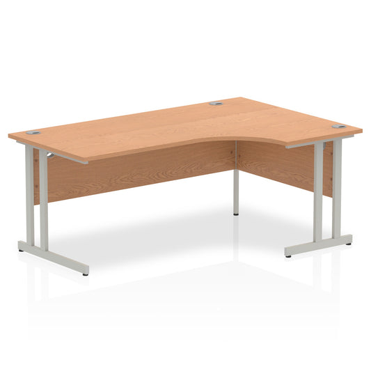 Impulse 1800mm Right Crescent Desk Oak Top Silver Cantilever Leg I000825 - NWT FM SOLUTIONS - YOUR CATERING WHOLESALER