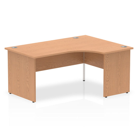 Impulse 1600mm Right Crescent Desk Oak Top Panel End Leg I000845 - NWT FM SOLUTIONS - YOUR CATERING WHOLESALER