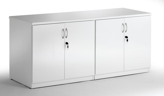 Dynamic High Gloss 1600mm Credenza Twin Cupboard White I000908 - NWT FM SOLUTIONS - YOUR CATERING WHOLESALER