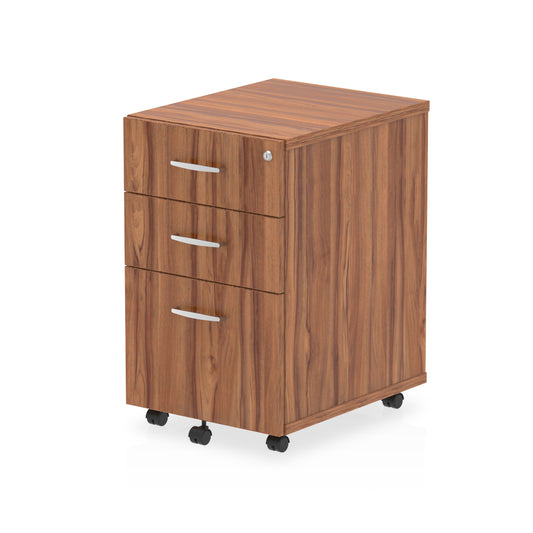 Dynamic Impulse 3 Drawer Under Desk Pedestal Walnut I001651 - NWT FM SOLUTIONS - YOUR CATERING WHOLESALER