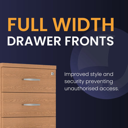 Dynamic Impulse 3 Drawer Narrow Under Desk Pedestal Walnut I001652