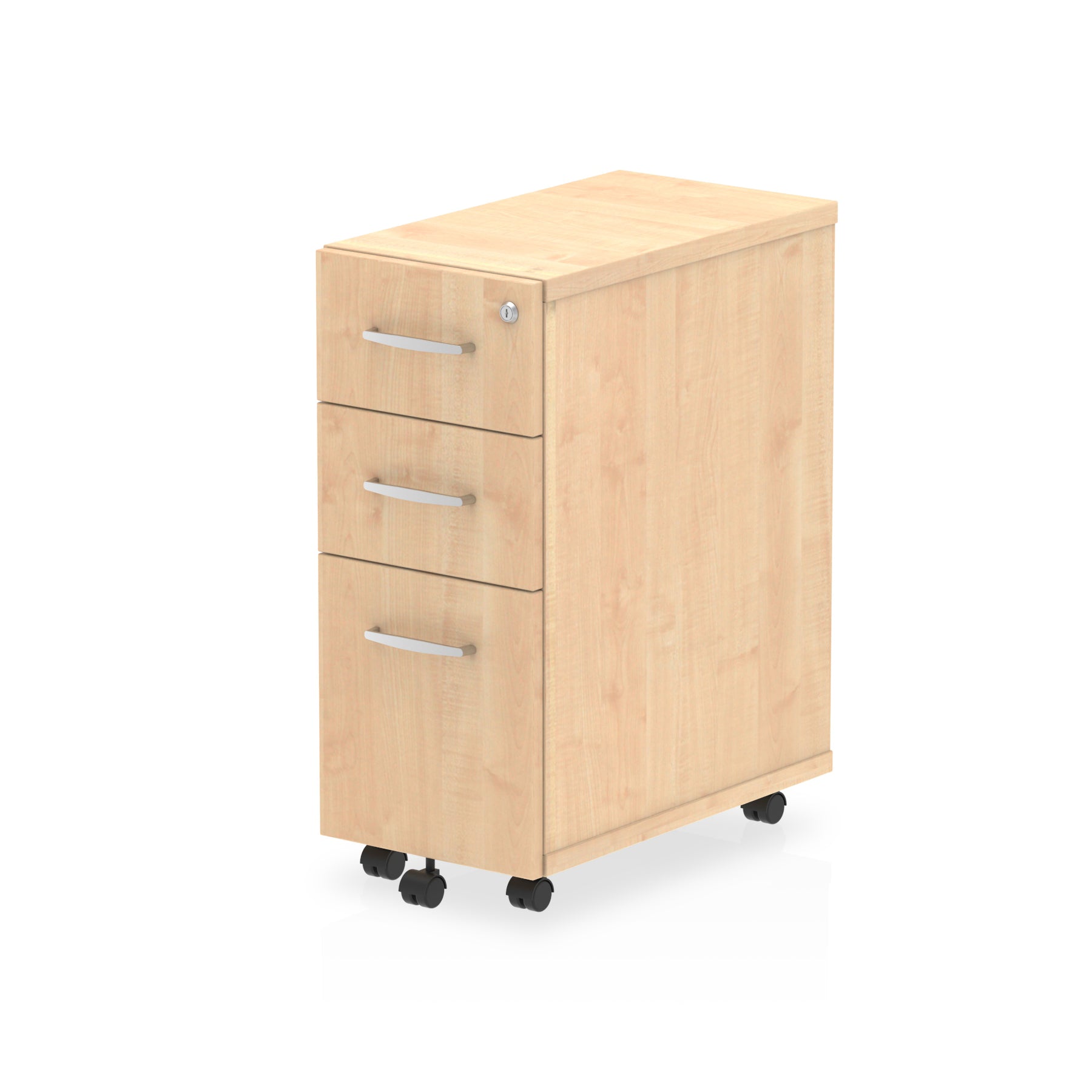 Dynamic Impulse 3 Drawer Narrow Under Desk Pedestal Maple I001658 - NWT FM SOLUTIONS - YOUR CATERING WHOLESALER