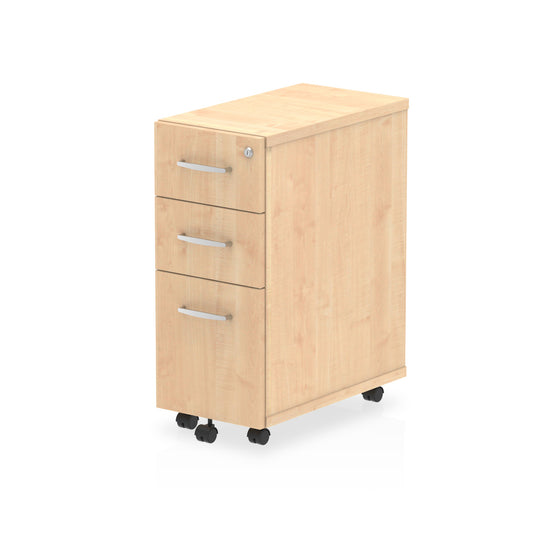 Dynamic Impulse 3 Drawer Narrow Under Desk Pedestal Maple I001658 - NWT FM SOLUTIONS - YOUR CATERING WHOLESALER