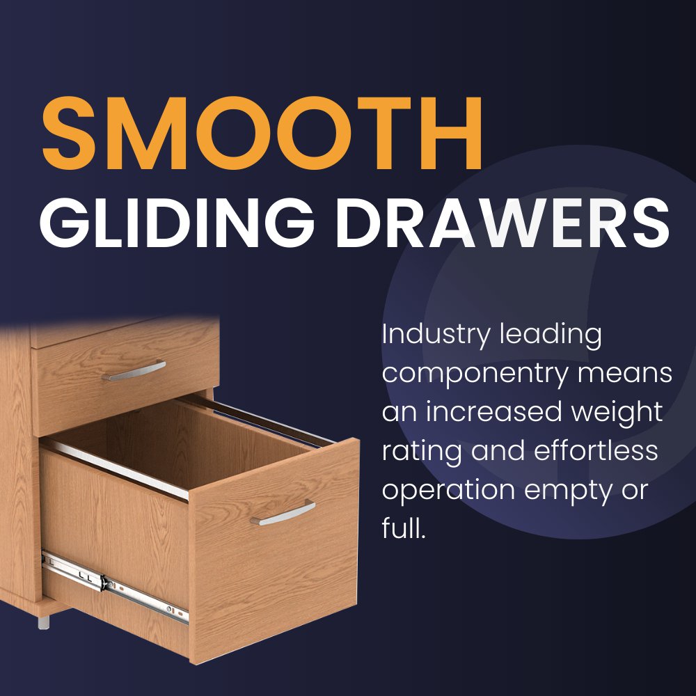 Impulse 3 Drawer Under Desk Pedestal Oak I001660
