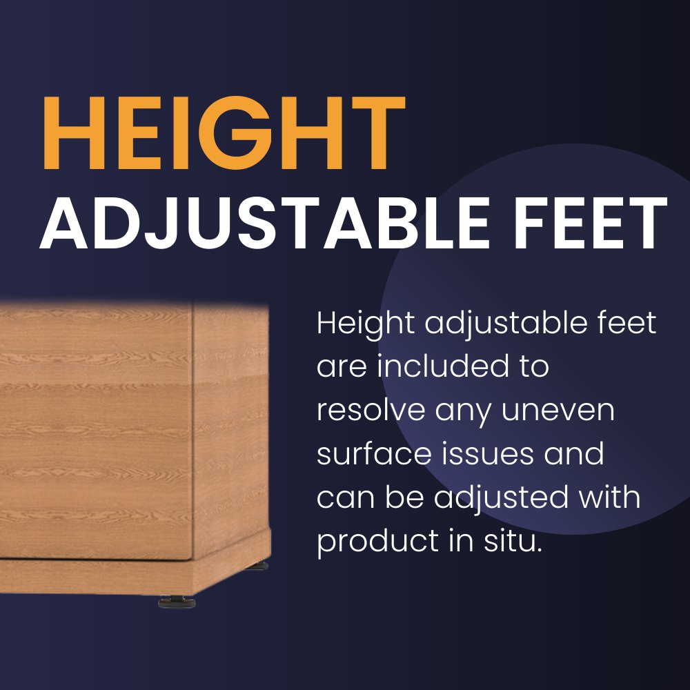 Impulse 3 Drawer Narrow Under Desk Pedestal Oak I001661
