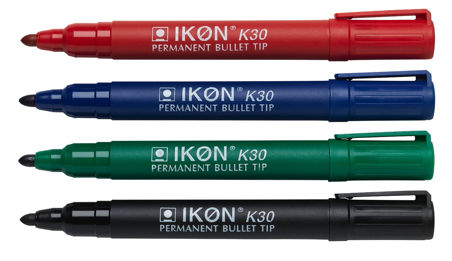 ValueX Permanent Marker Bullet Tip 2mm Line Assorted Colours (Pack 4) - K30-WLT4