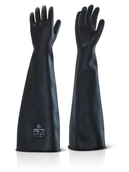 Ansell Black 8.5-9 Latex Rubber Gloves (Pair) - NWT FM SOLUTIONS - YOUR CATERING WHOLESALER