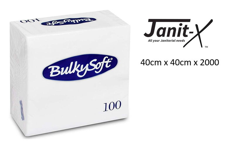 Janit-X Paper Napkins 2-Ply White 40cm x 40cm 100's