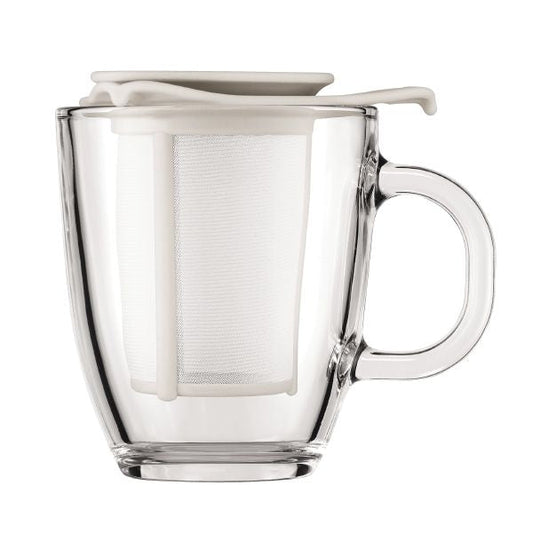 Bodum Yo-Yo White Mug & Tea Strainer 0.35 Litre - NWT FM SOLUTIONS - YOUR CATERING WHOLESALER
