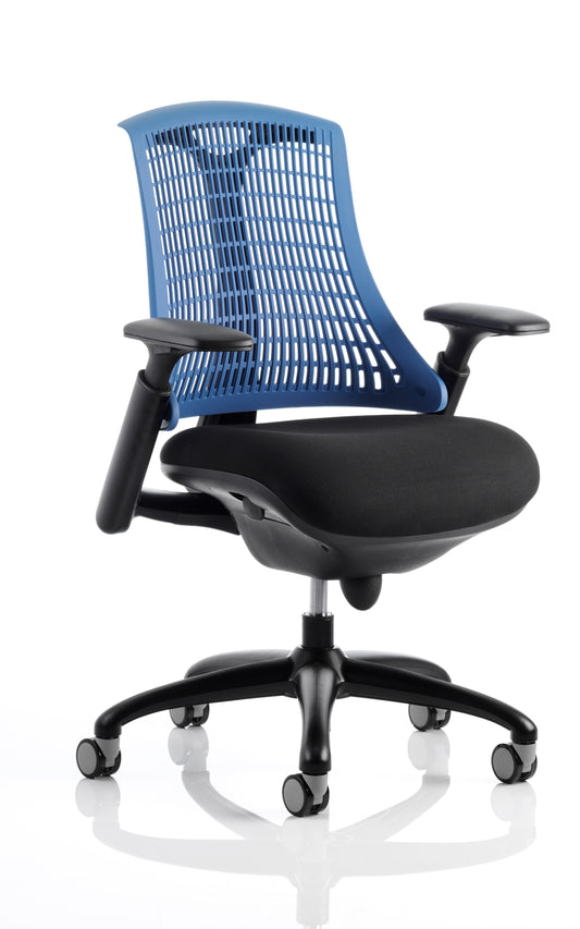 Flex Chair Black Frame With Blue Back KC0076 - NWT FM SOLUTIONS - YOUR CATERING WHOLESALER