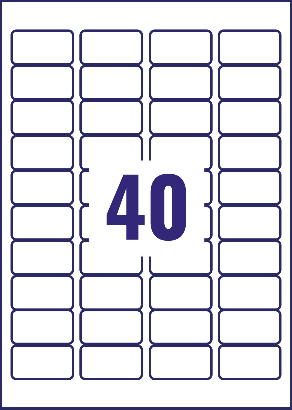 Avery Laser Label 45.7x25.4mm 40 Per A4 Sheet Crystal Clear (Pack 1000 Labels) L7781-25