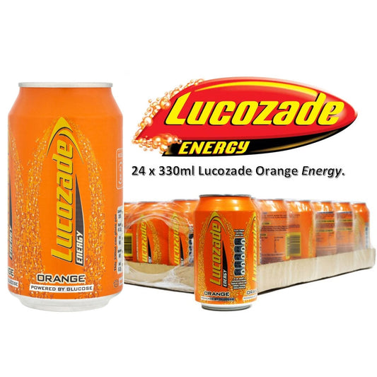 Lucozade Orange Cans 24x330ml - NWT FM SOLUTIONS - YOUR CATERING WHOLESALER