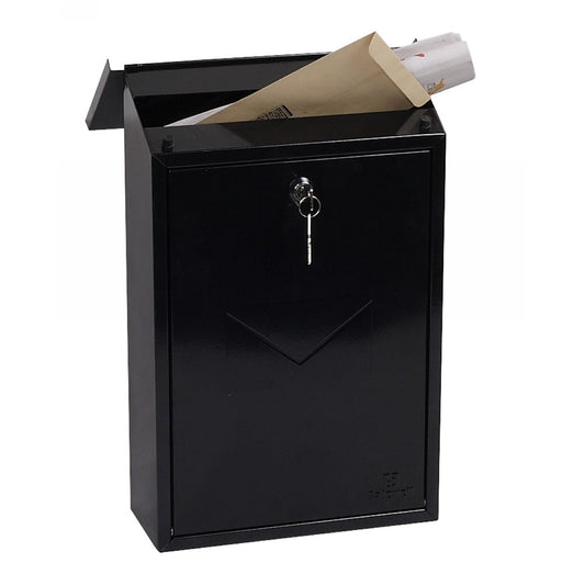 Phoenix Villa Top Loading Black Mail Box (MB0114KB) - NWT FM SOLUTIONS - YOUR CATERING WHOLESALER