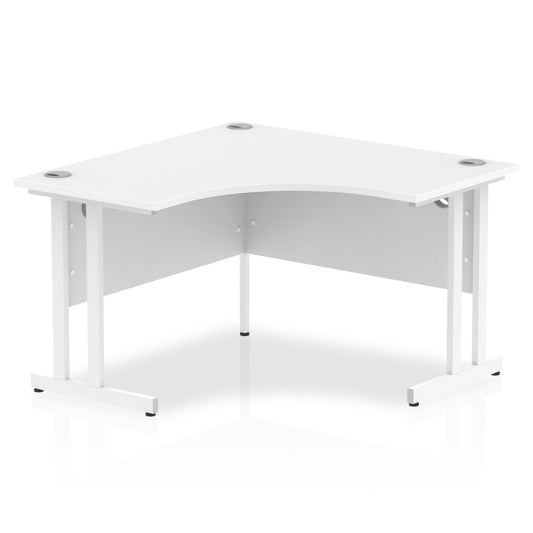 Dynamic Impulse 1200mm Corner Desk White Top White Cantilever Leg MI002389 - NWT FM SOLUTIONS - YOUR CATERING WHOLESALER