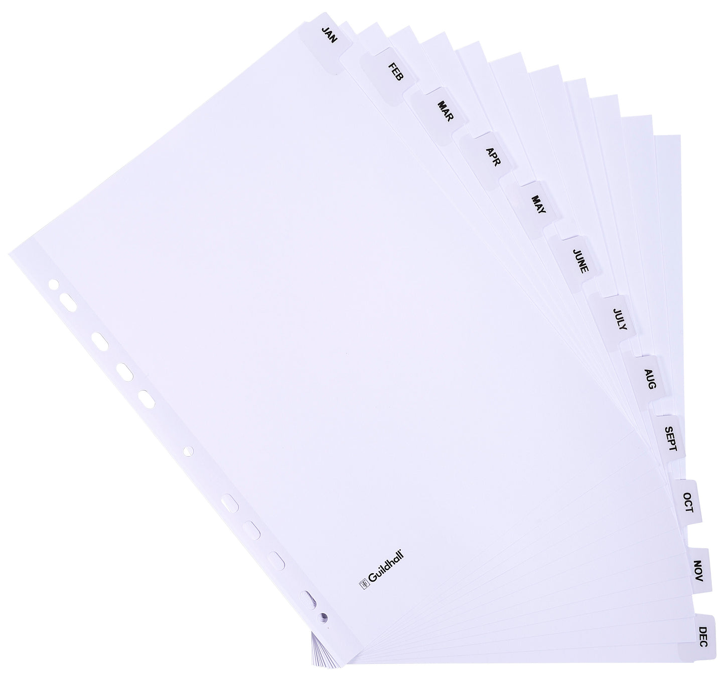 Exacompta Index Jan-Dec A4 160gsm Card White with White Mylar Tabs - MWDJ-DZ