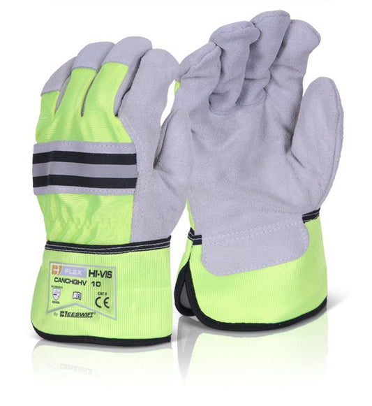 Beeswift Canadian Grey Hi-Vis Gloves (Pair) - NWT FM SOLUTIONS - YOUR CATERING WHOLESALER