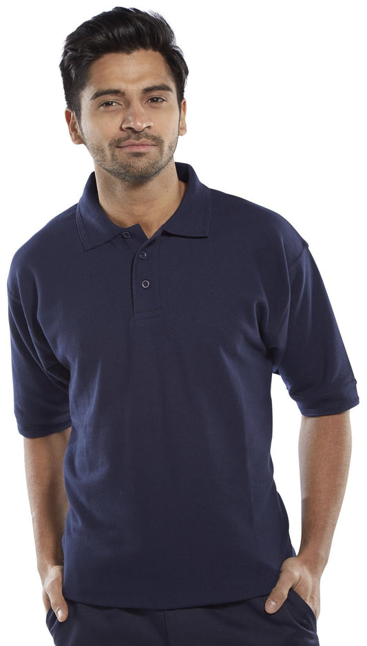 Beeswift Premium Navy Small Polo Shirt - NWT FM SOLUTIONS - YOUR CATERING WHOLESALER