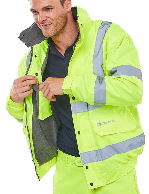 Hi-Vis Yellow Bomber Jacket 5XL - NWT FM SOLUTIONS - YOUR CATERING WHOLESALER