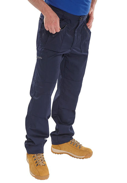 Beeswift Workwear Navy 32 Action Work Trousers - NWT FM SOLUTIONS - YOUR CATERING WHOLESALER