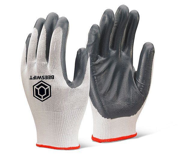 Beeswift 2000 Grey Medium Nitrile Gloves (Pair) - NWT FM SOLUTIONS - YOUR CATERING WHOLESALER