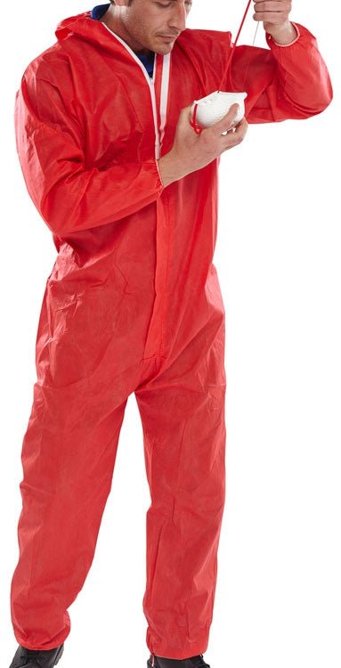 Beeswift Once Red Large Disposable Coverall - NWT FM SOLUTIONS - YOUR CATERING WHOLESALER