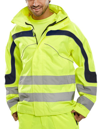 Beeswift Eton 5XL Yellow Hi-Vis Jacket - NWT FM SOLUTIONS - YOUR CATERING WHOLESALER