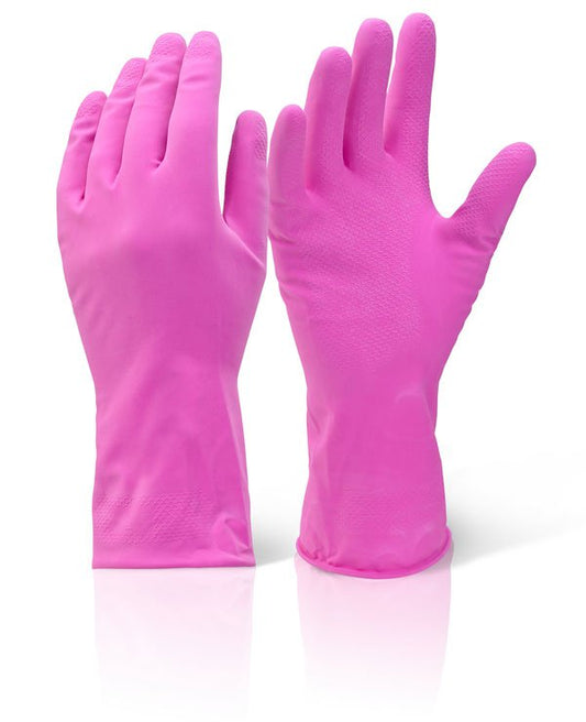 Beeswift 2000 Pink Small Household Gloves (Pair) - NWT FM SOLUTIONS - YOUR CATERING WHOLESALER