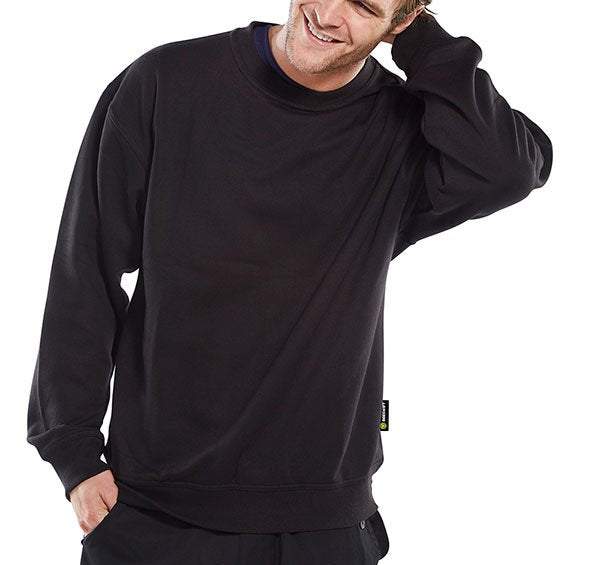 Beeswift Workwear Black 4XL Sweatshirt - NWT FM SOLUTIONS - YOUR CATERING WHOLESALER