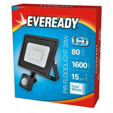 Eveready LED PIR Cool White Floodlight 20W  - NWT FM SOLUTIONS - YOUR CATERING WHOLESALER