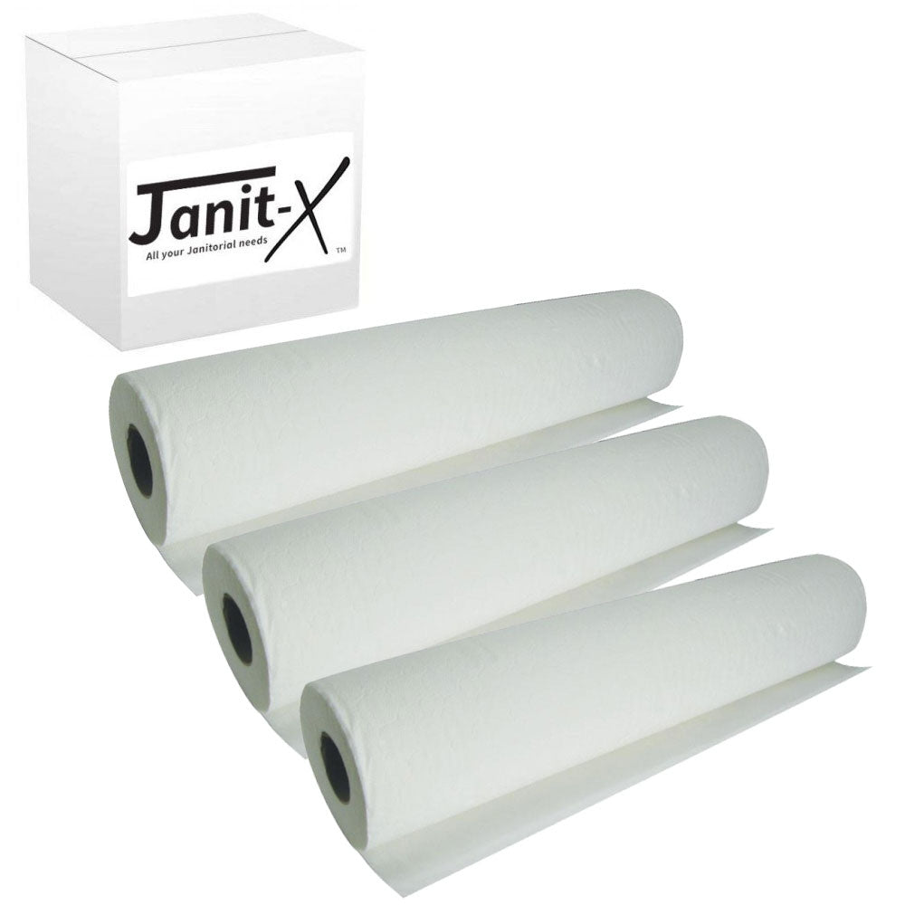 Janit-X Couch Rolls White 2ply 10inch ,40m