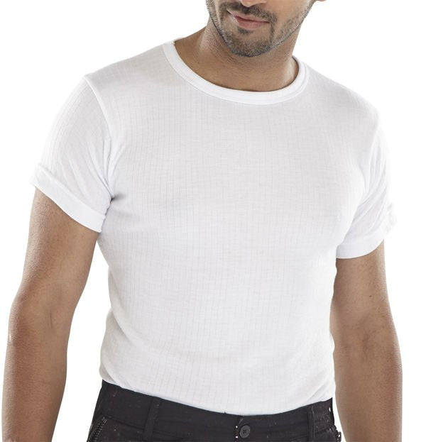 Beeswift Short Sleeve White Thermal Vest Small - NWT FM SOLUTIONS - YOUR CATERING WHOLESALER