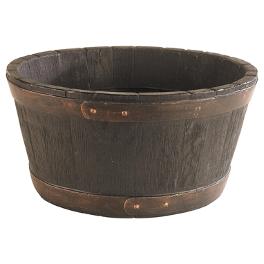 Oakwood Large 49cm Barrel Planter {GN653} - NWT FM SOLUTIONS - YOUR CATERING WHOLESALER