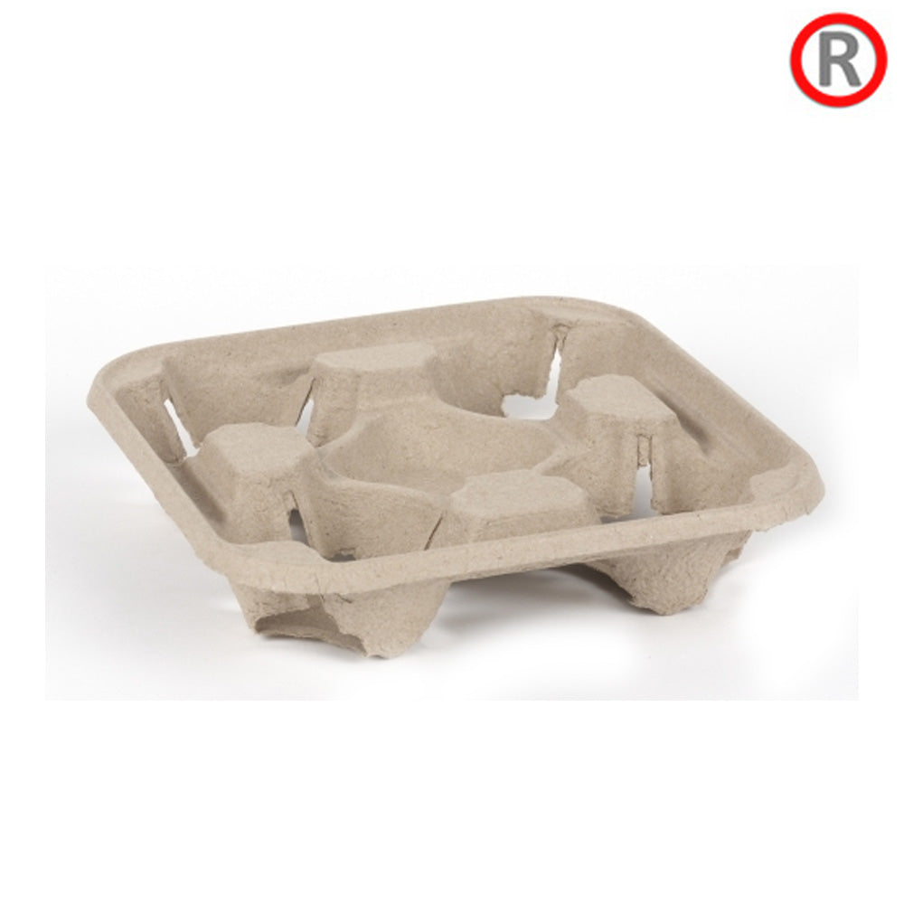 Belgravia Disposables Moulded Pulp 4 Cup Carrier x 180s {Biodegradable & Recyclable} - NWT FM SOLUTIONS - YOUR CATERING WHOLESALER