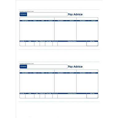 Sage (SE95) 1-Part Laser Pay Advice Forms 500 Sheets/1000 Forms